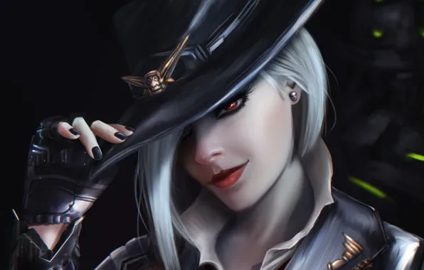 Look, girl, face, hair, hat, art, glove, ashe