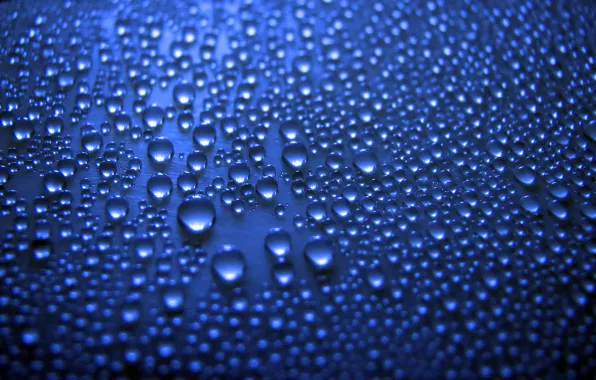 Drops, macro, beauty, blue color
