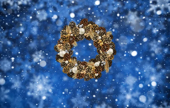 Winter, Minimalism, Snow, New Year, Christmas, Snowflakes, Background, Holiday