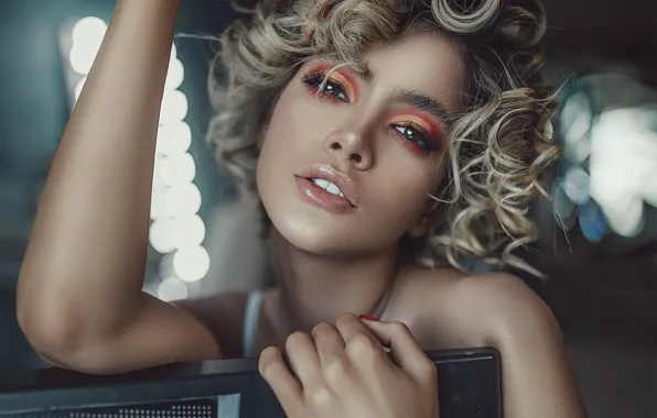 Girl, makeup, keys, tattoo, curls, shoulder, Pagani Ali