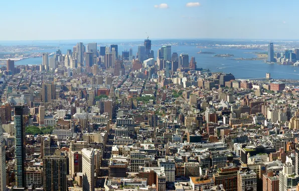 The city, photo, New York, skyscrapers, USA, megapolis