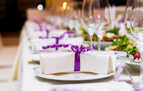 Wedding, bokeh, wedding, table