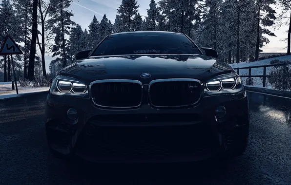HDR, BMW, Winter, X6M, Snow, Street, Game, SUV