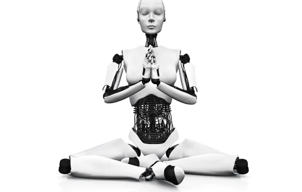 Picture white, black, android, yoga