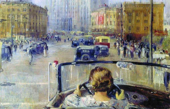 Picture Road, Convertible, People, Picture, The wheel, Cars, New Moscow, Yuri Pimenov