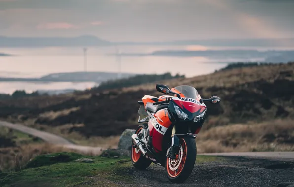 Picture Honda, Sunset, CBR, Repsol