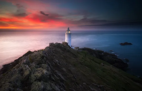 Picture sea, shore, lighthouse