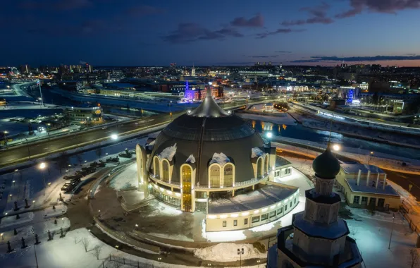 Picture night, the city, lighting, helmet, Museum, Tula, Nikolay Brytkov