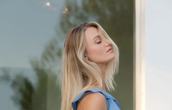 Picture girl, look, blonde, wind