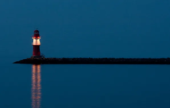 Sea, light, shore, lighthouse, the evening, Cape