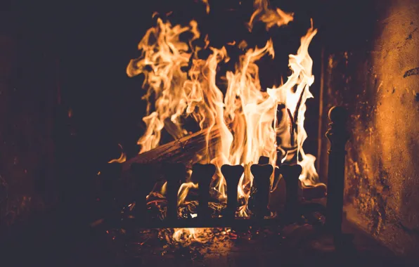 Comfort, heat, fire, flame, wood, fireplace