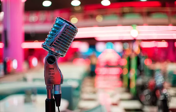 Picture macro, style, music, Microphone, bokeh