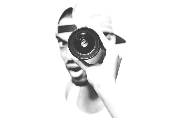 Picture eyes, hat, lips, lens, male, hand, looking