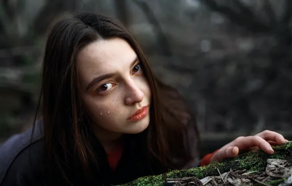 Girl, freckles, tears, Vlad.