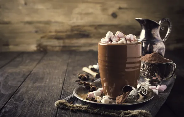 Picture mug, drink, hot chocolate, marshmallows, Iryna Melnyk