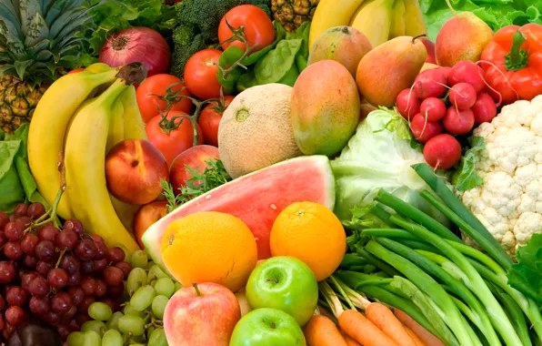 Summer, color, food, fruit, vegetables