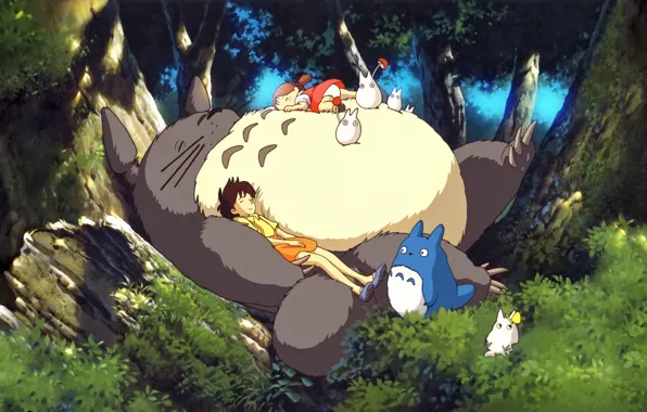 Greens, Totoro, Satsuki, Mei, Hayao Miyazaki, My Neighbor Totoro