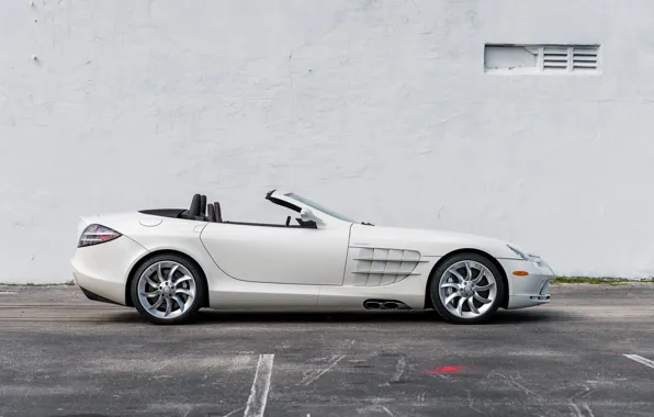Picture Roadster, White, side view, 2009, Mercedes-Benz SLR McLaren
