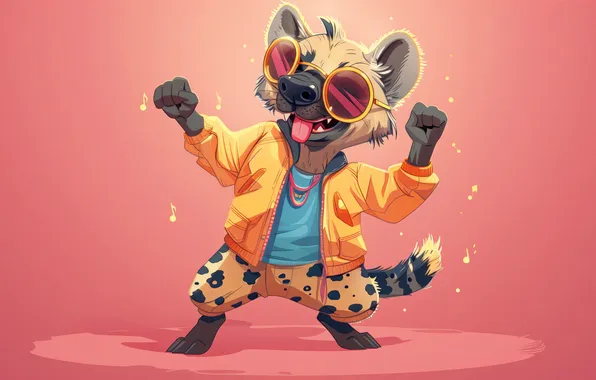 Picture animals, art, hyena