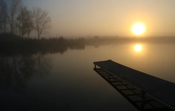 Water, the sun, light, lake, mood, landscapes, silence, morning