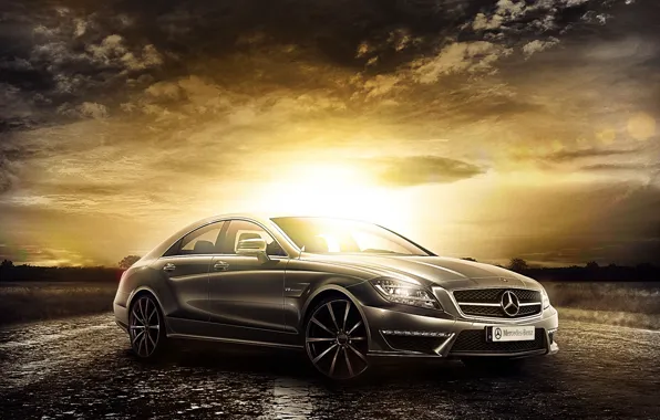 Picture Mercedes-Benz, Car, AMG, Sunset, CLS 63, Class, 2014, Premium
