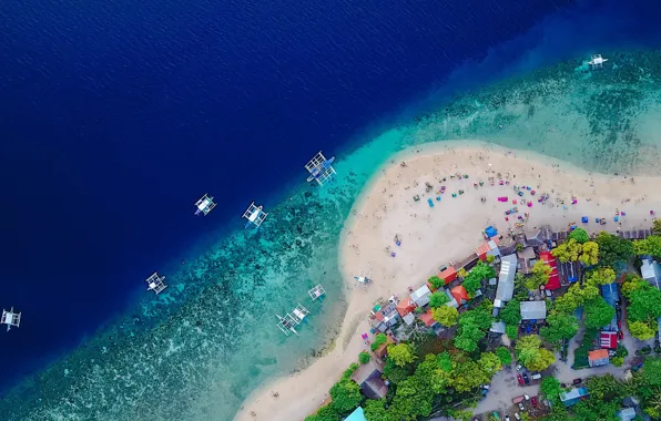People, shore, home, catamaran, Philippines