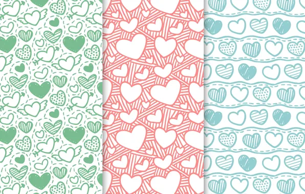 Background, Wallpaper, texture, hearts, patterns, hearts