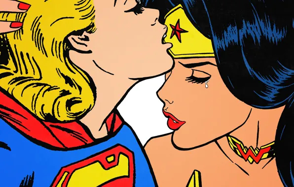 Art, wonder woman, DC Comics, Diana, Supergirl, Kara Zor-El