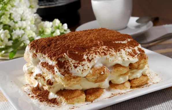 Wallpaper cake, cream, tiramisu
