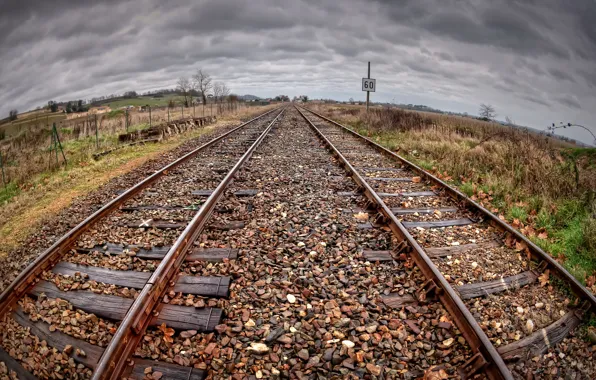 Field, landscape, railroad