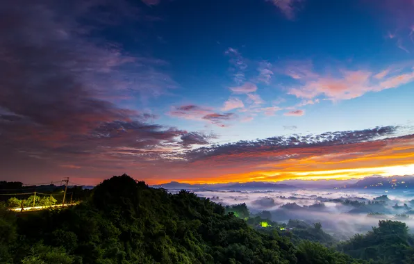Picture landscape, mountains, nature, morning, Taiwan