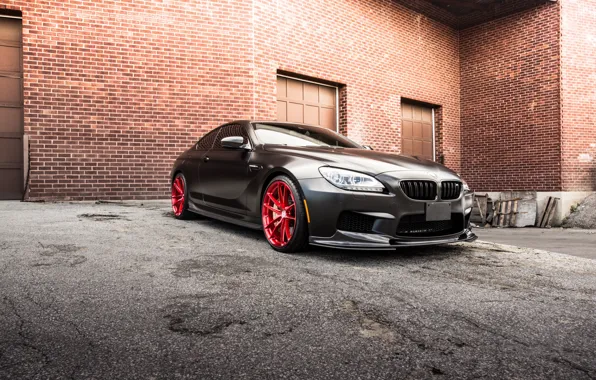 Picture black, the building, bmw, BMW, coupe, black, f13, brick