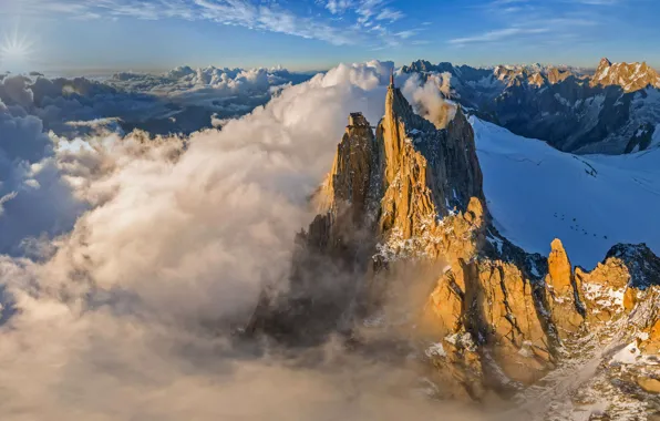 France, mountain, peak, Aiguille du Midi