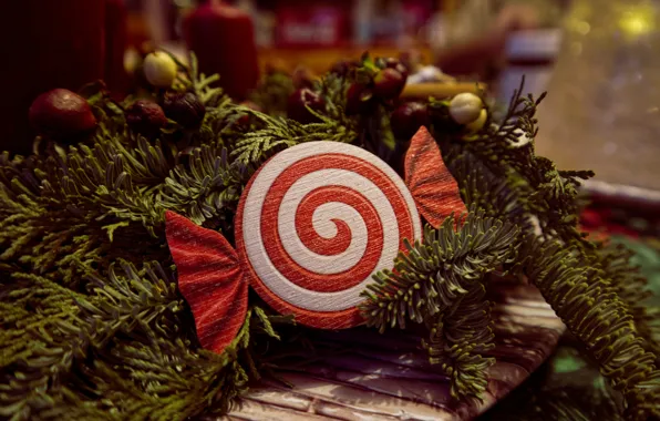 Holiday, spiral, Christmas, New year, candy, needles, Christmas decorations, new year decorations