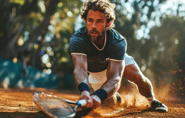 Sport, Male, Tennis, Racket, Digital art, AI art, The Art of Artificial Intelligence, Neural network