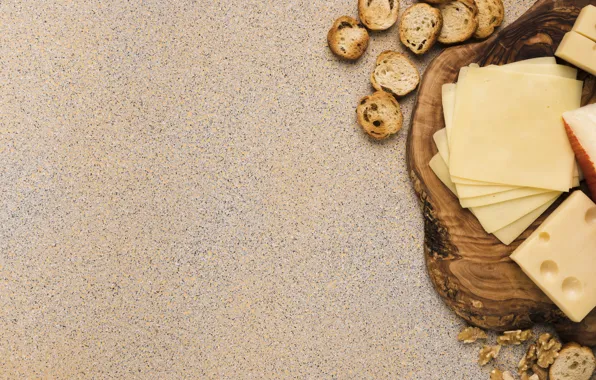 Food, cheese, pieces, nuts, holes, slices, cutting, wood