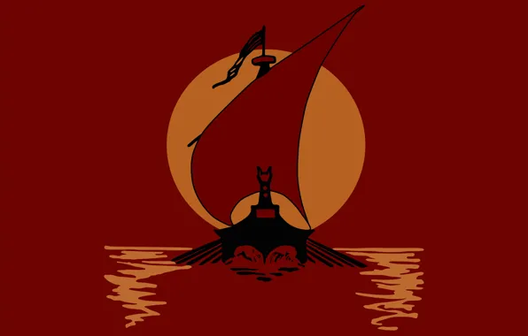Sea, sail, Viking, paddles, Drakkar