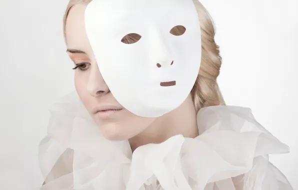 Picture girl, portrait, makeup, mask, behind the mask