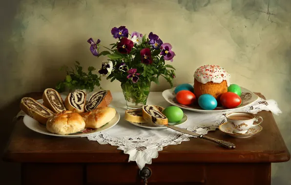 Picture holiday, eggs, Easter, still life