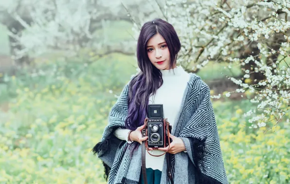 Picture background, the camera, Asian, cutie