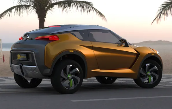 Concept, palm trees, background, Nissan, the concept, Nissan, rear view, Extreme