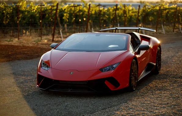 Picture the evening, Lamborghini, supercar, Spyder, 2018, Performante, Huracan, North America version