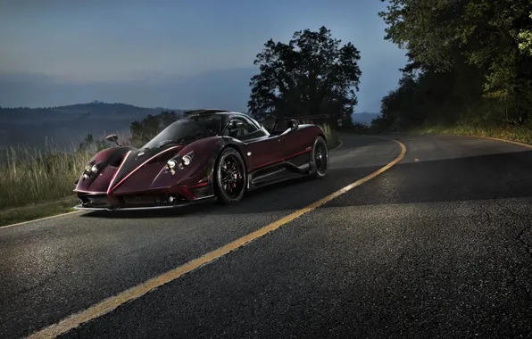 Picture Pagani, Car, Zonda, Burgundy, 2017, Ghost Evo