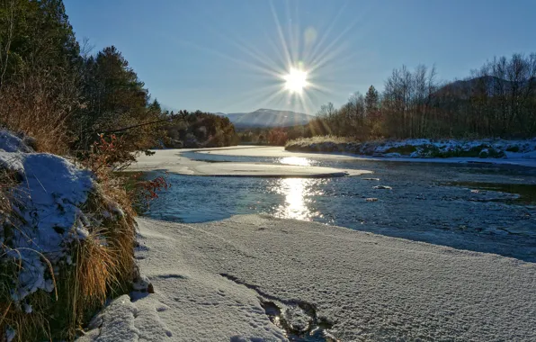 Picture winter, Norway, river, Norway, Atna