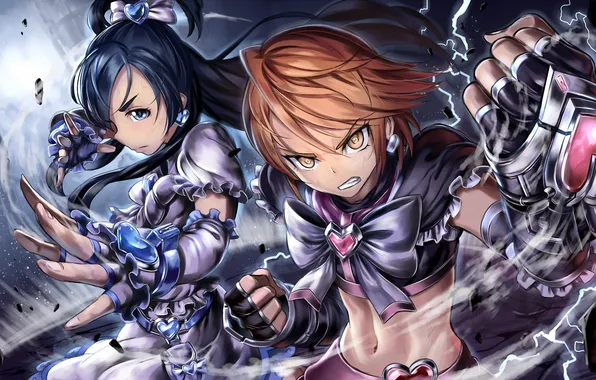 Girl, lightning, art, Saku, saku9595, cure black, futari wa precure, misumi nagisa