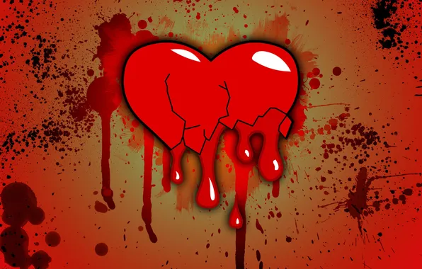 Drops, squirt, background, heart, broken
