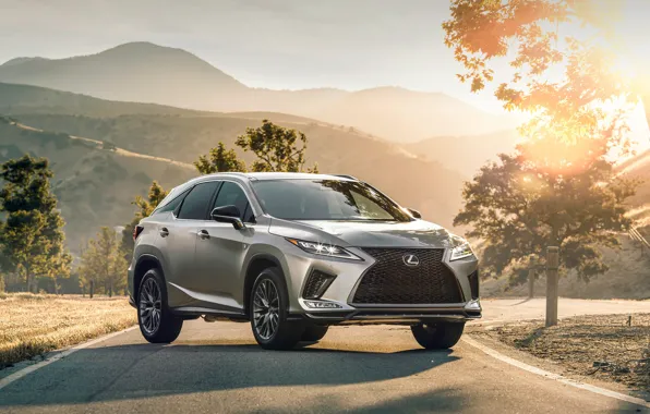 Road, auto, the sun, mountains, nature, Lexus, 350 F