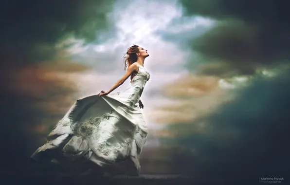 The SKY, CLOUDS, DRESS, photographer Marketa Novak, Model Marie Kruz&