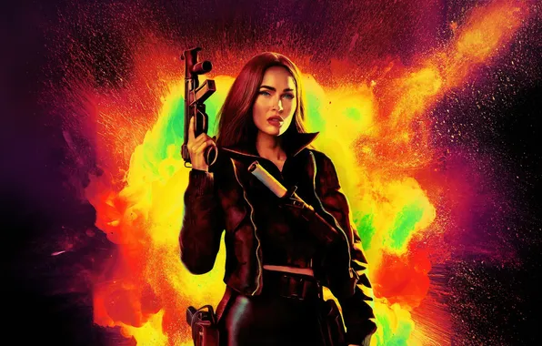 Girl, Megan Fox, Megan Fox, beauty, action, poster, The Expendables 4, The Expendables 4