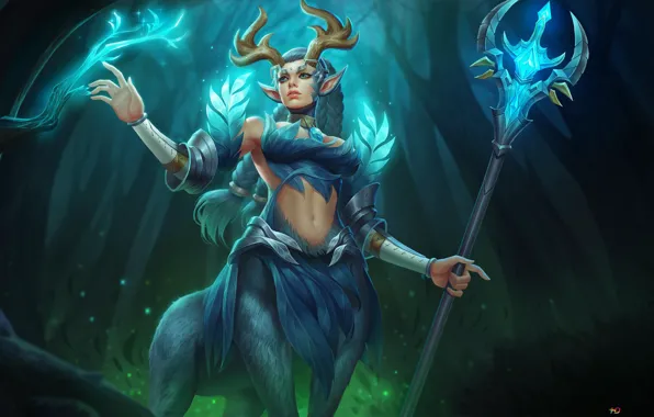 Picture forest, night, magic, arena, online, MOB, fantasy art, Arena of Valor